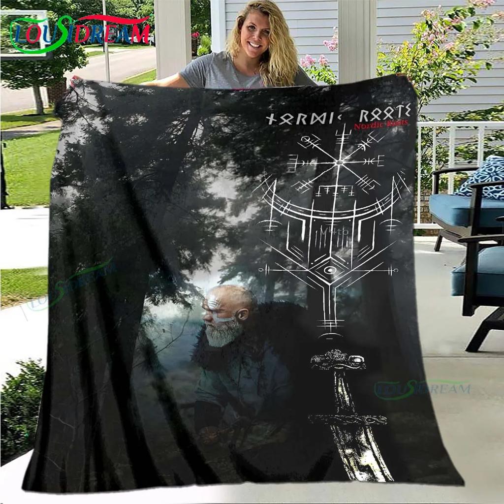 Nordic Viking Mythology Soft Blanket Sports Living Room Bedroom Sofa Bed Blanket Birthday Gift Travel Office Lunch Break Blanket