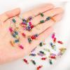 5pcs Multi-faceted Colored Double-bead Stainless Steel Pendant Compact and Exquisite for DIY Hairpin Pendant Accessory Materials
