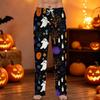 Men's Halloween Print Drawstring Lounge Pants Casual Sleepwear with Elastic Waistband and Relaxed Fit Suitable for Indoor and Outdoor Wear