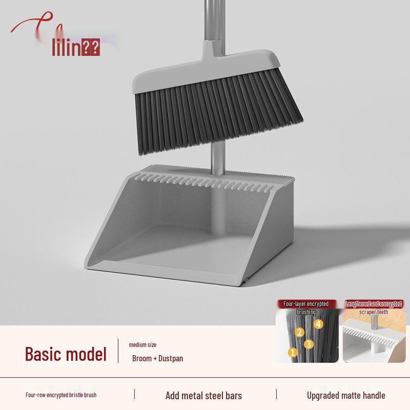 Li Lin Large Foldable Broom & Dustpan Set - Thick, Durable, Easy To Store Household Cleaning Tool