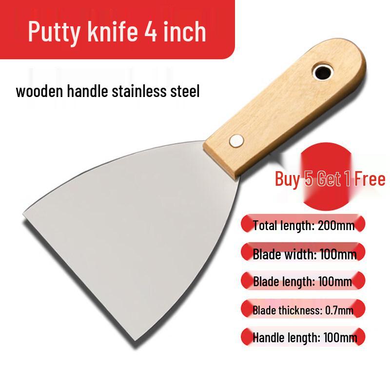 Ally Stainless Steel Cleaning Scraper with Wooden Handle