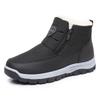 Men's Beijing Style Winter Shoes, Non-Slip Snow Boots with Faux Fur Lining, Warm Comfortable Cotton-Padded Cloth Shoes for Men
