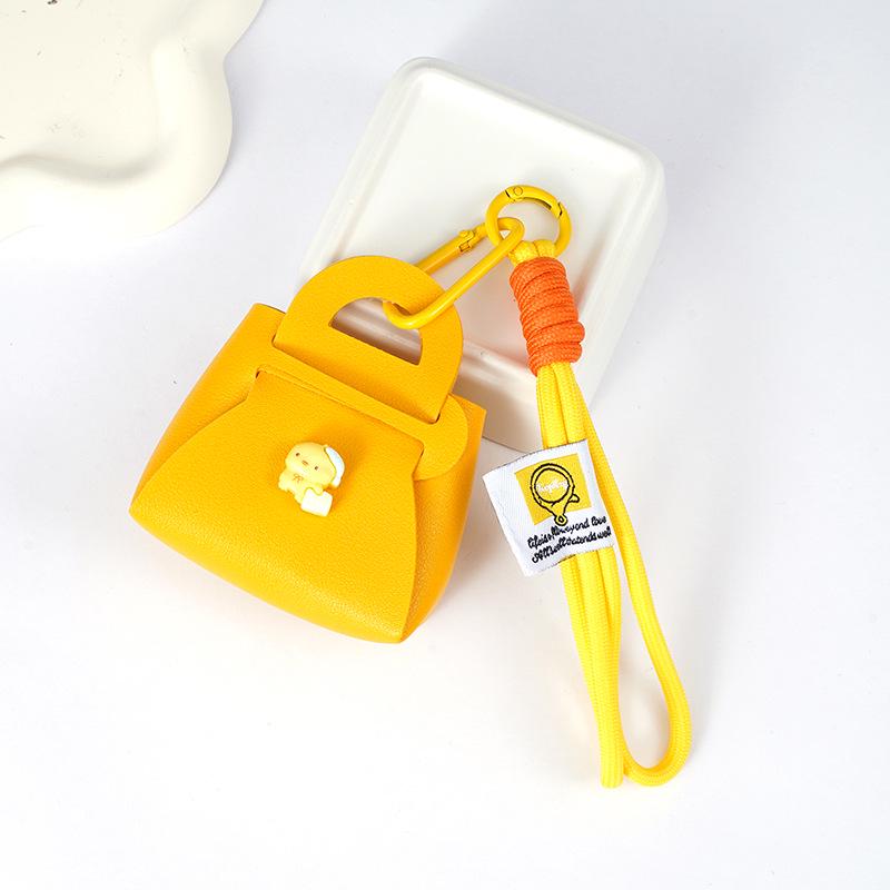 Portafoglio Mini Anatra Cartone Animato Multicolore con Portachiavi in Corda Intrecciata a Mano e Ciondolo Creativo Regalo.