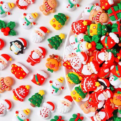 10 Τεμ./πακέτο Μίξη Χαριτωμένα Κινούμενα Σχέδια Χριστουγεννιάτικη Ρητίνη Διακοσμητικό Έμπλαστρο για DIY Κρέμα Τζελ Θήκη Κινητού Τηλεφώνου Κούπα Φορητός Υπολογιστής Φουρκέτα 3D Αυτοκόλλητο