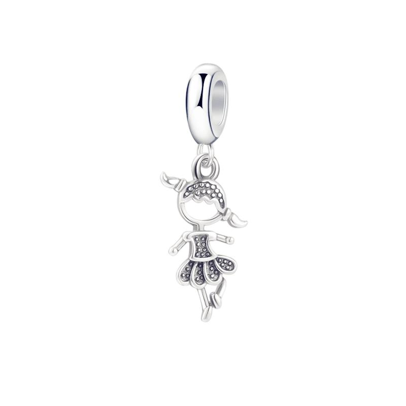 Liten flicka Liten pojke Berlockpärlor Hänge Passar Orm Silverarmband Halsband För DIY-smycken Kvinnors Gåva