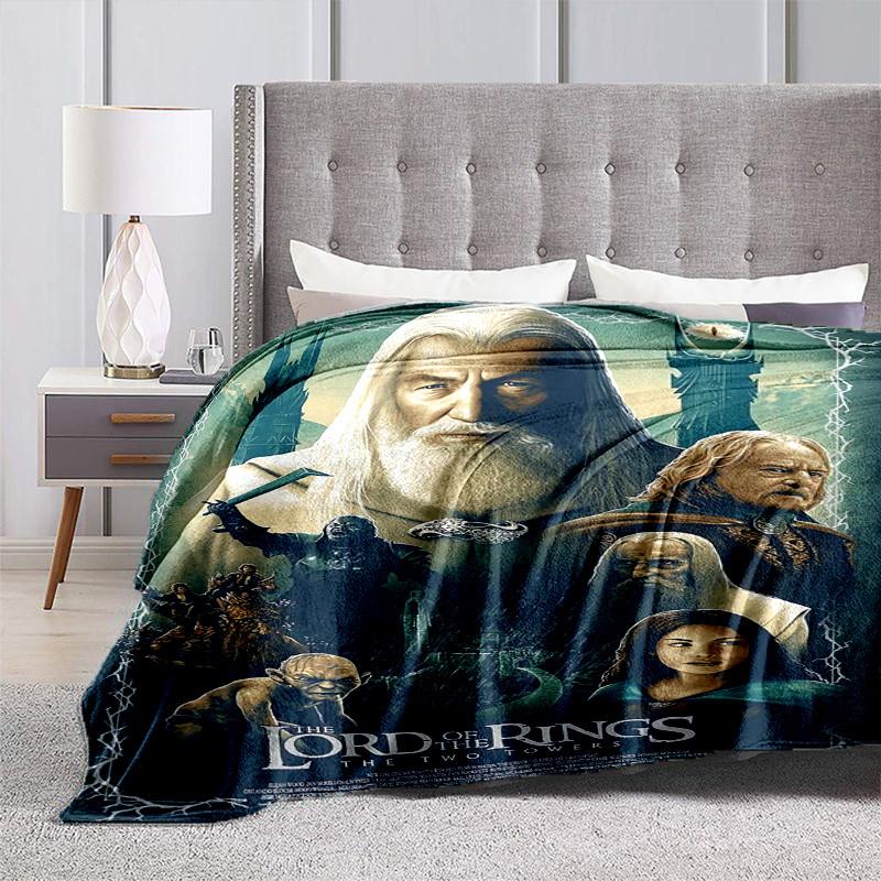 1 Stück Der Herr der Ringe: Die Zwei Türme Cartoon-Decke, Tragbare Überwurfdecke für Reisen & Camping, Kuschelige Ganzjahresdecke, Ideales Geschenk