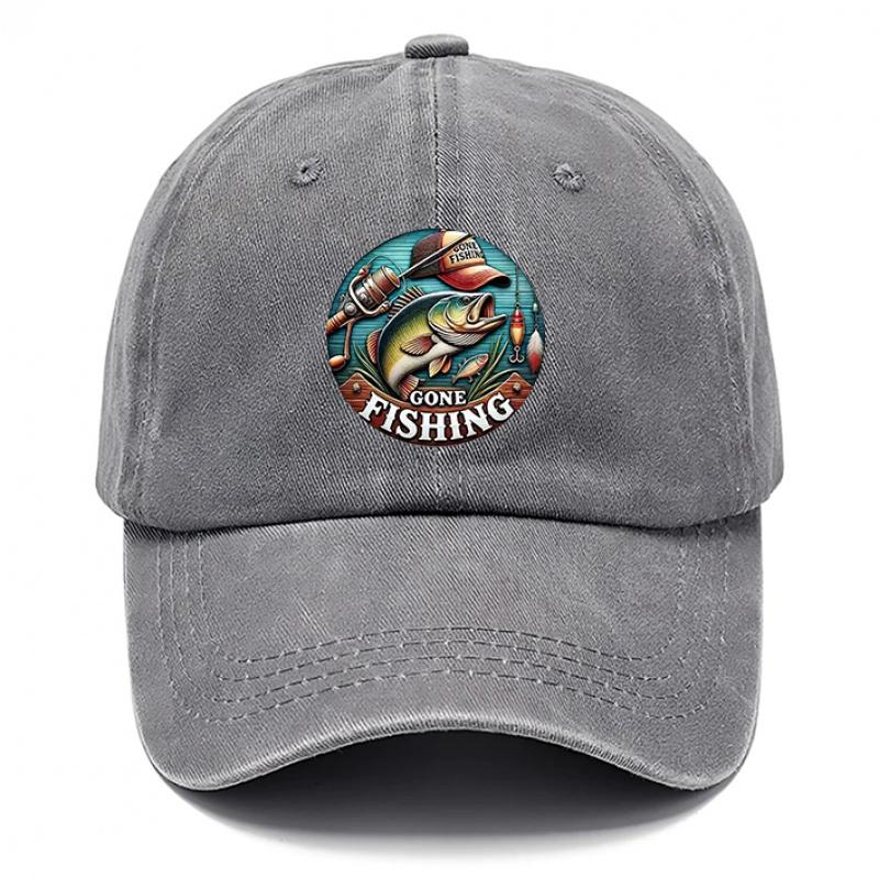 Pc Unisex Outdoor Fishing Baseball for Men Women Adjustable Hook Loop Dad Hat Breathable Washed Suitable for Beach Fish