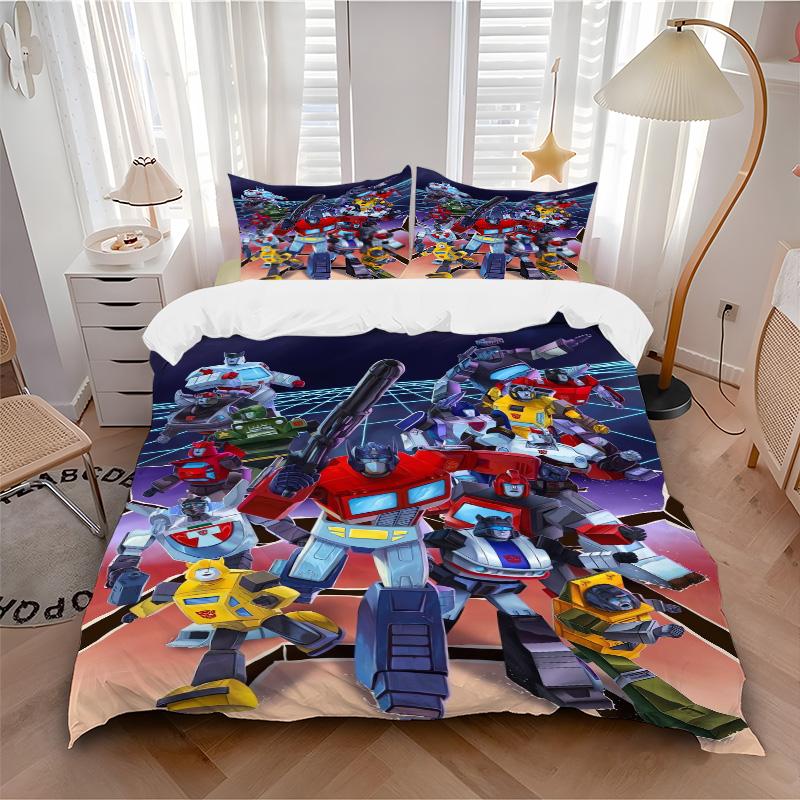 Transformers Cyberverse Heroes Print 3Pcs Bedding Setduvet Cover With 2 Bedropillowcase Home Birthday Gift