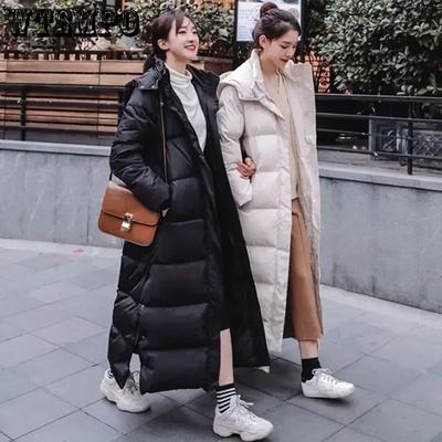 Women's Long Cotton Coat Women's Winter Jacket Korean Women's Down Jacket Loose Thick Long Down Coats Puffer Jacket Women