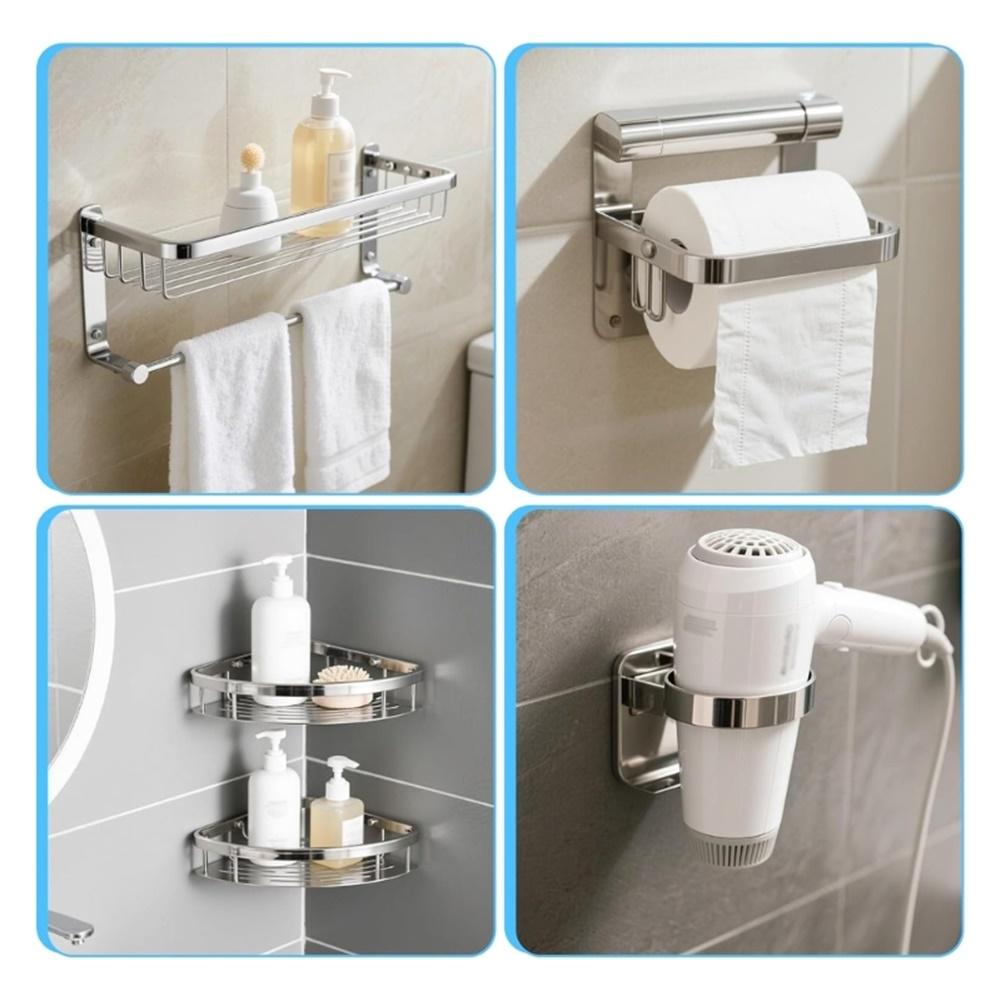 Stainless Steel Towel Rack Mounting Hardware Set, Wall Mount Replacement Accessories Bathroom Storage Rack Accessories