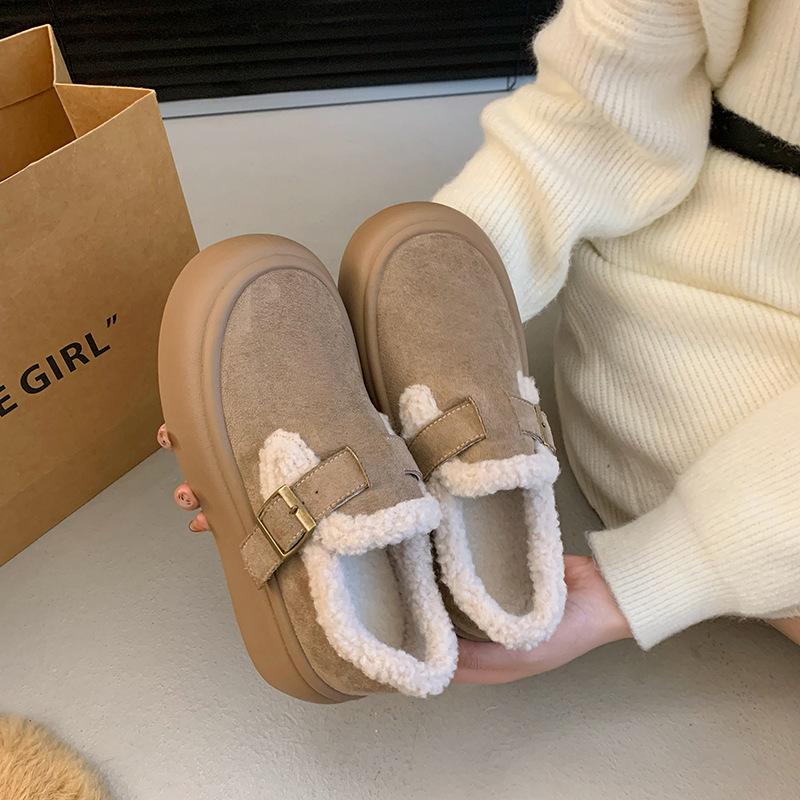 

Платформенные снегоступы, плюшевые теплые пушистые ботинки, Birkenstocks, новые зимние хлопковые ботинки Birkenstocks 35 бежевый