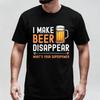 Unisex Modal Tshirt I Make Beer Disappear Funny Beer Lover Print Short Sleeve Crewneck Tee Black White
