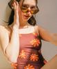 Umpa Marron Flower Indoor One-Piece Swimsuit