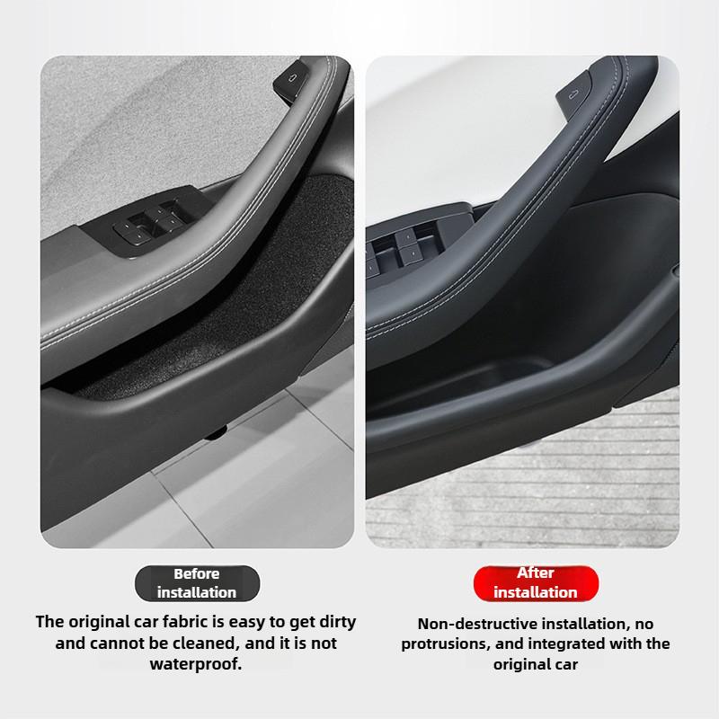 For Tesla New Model Y Juniper 2025 Launch Door Side Storage Box TPE Front Rear All-Inclusive Organizer Modification Accessories