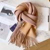 100 pure wool scarves for men's autumn and winter gray double-sided high-end gift boyfriend men's cashmere shawl