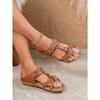 New Large Size Rhinestone Casual Versatile Comfortable Flower Flat Sandals Women