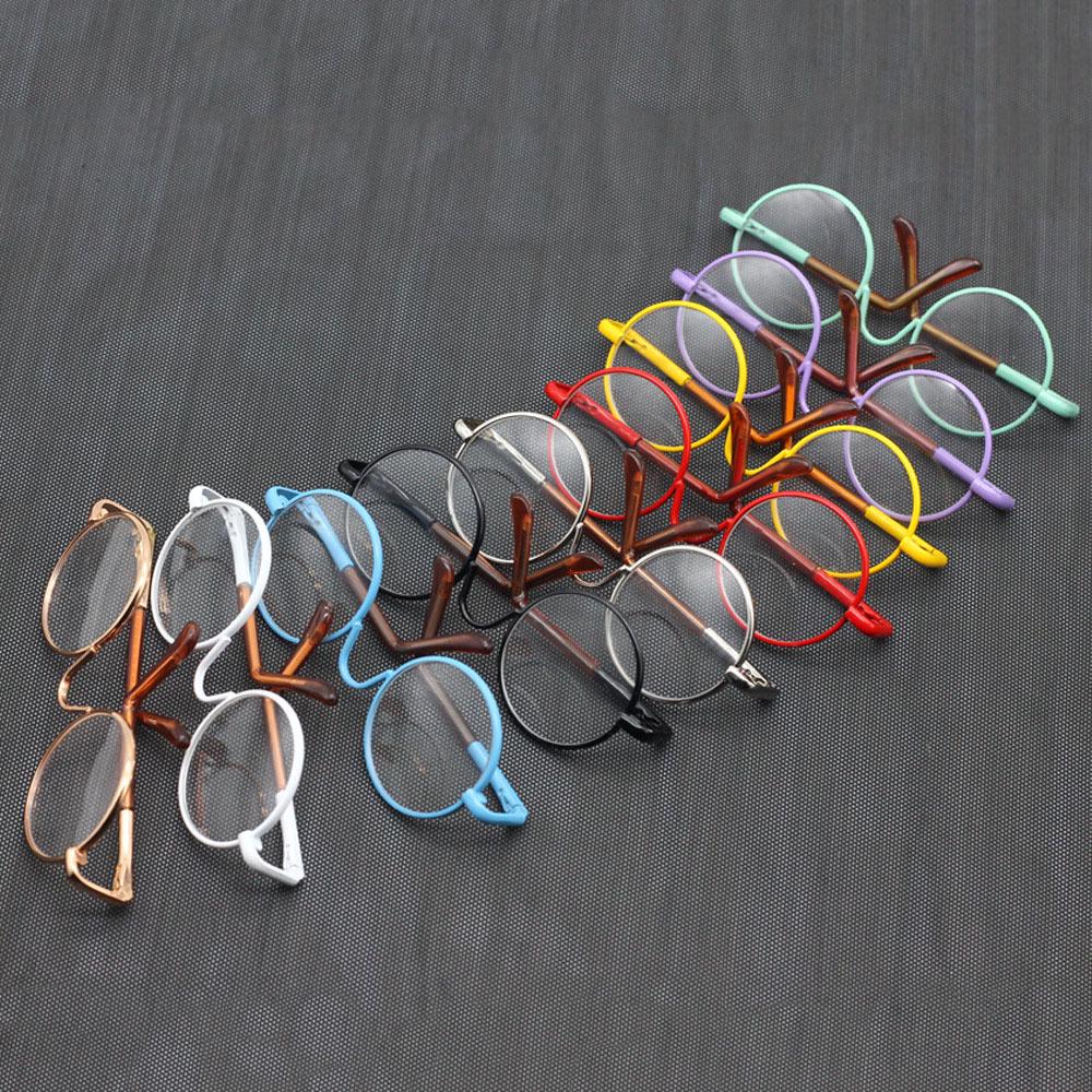 Dolls Clear Lens Round Frame Miniature Eyewear Eye Glasses Girl Toy Photo Props Toy Parts Dress Up Accessories Doll Accessories