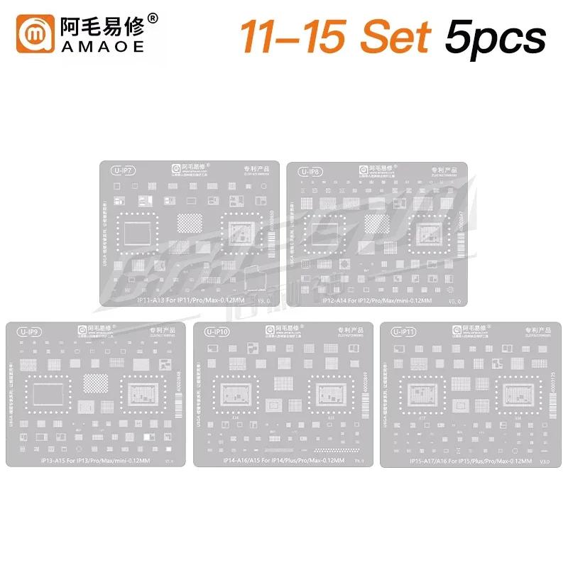 Amaoe BGA Reballing Stencil Template For iPhone 17 16 15 14 13 12 11 Pro Max XSMax 8 7P 7 6 A18 Tin Planting Soldering Net Tools