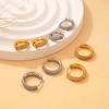 18K Gold Titanium Steel Diamond Hoop Earrings - European & American Style, Light Luxury, Simple & Versatile Ear Jewelry for Women