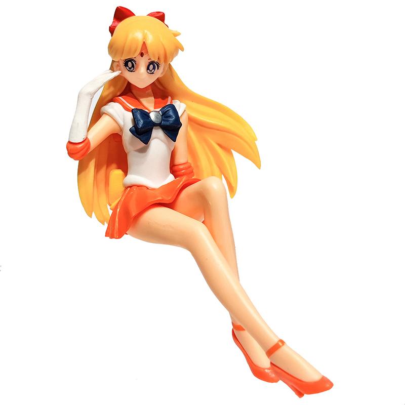13.5cm Anime Sailor Moon Modèle Hino Rei Accessoires de Voiture Collection Poupée PVC Sailor Mars Jupiter Mercure Vénus Figurines Jouets Cadeaux