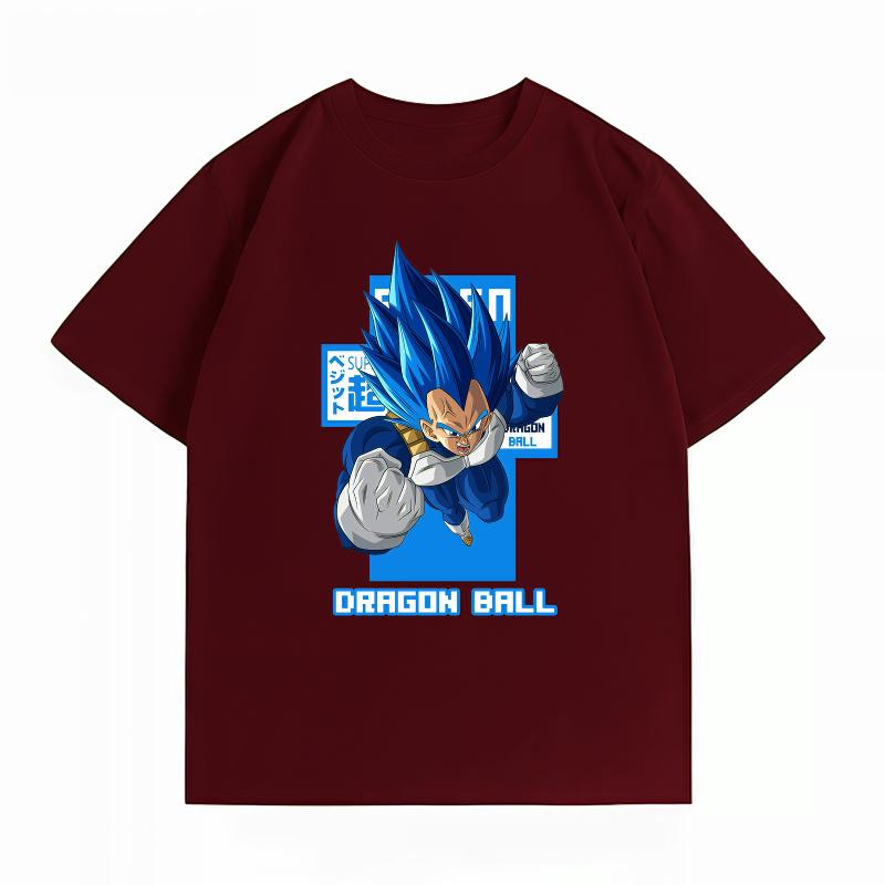 Unisexs Clothing New 100 Cotton Breathable Summer TShirt Dragon Ball Vegeta Blue Print Casual Streetwear Unisexs Tops
