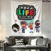 Toca Life World Wall Hanging Printed Fabric Blanket Decorative Tapestries for Bedroom Living Room Home Decor