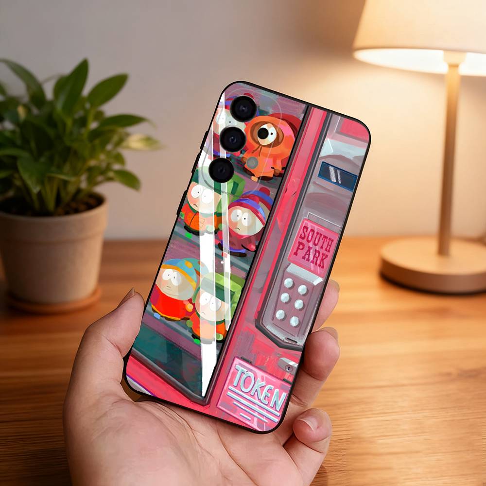

S-SouthES Cute P-Park Shockproof Phone Case For Samsung S26,S25,S24,S21,S22,S23,S30,Ultra,S20,Plus,Fe,Lite,5G Black Cover Samsung S21Ultra