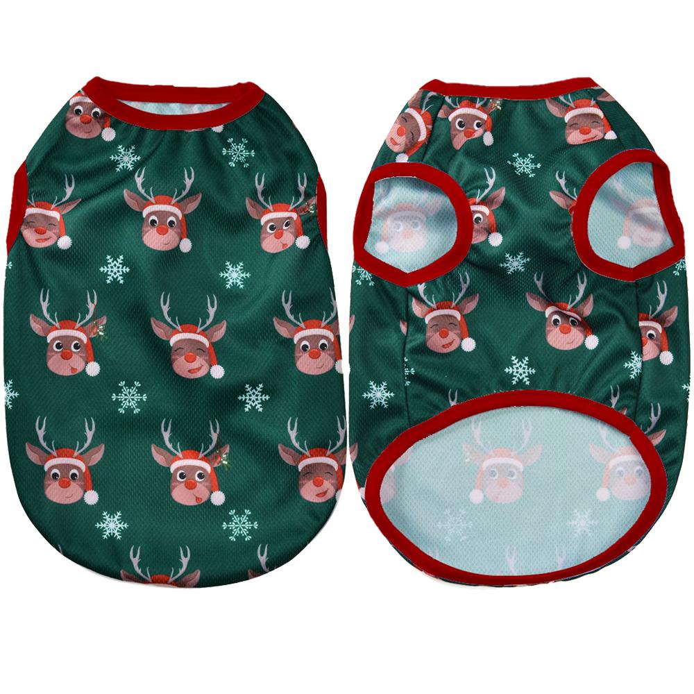 

Мягкая уютная одежда для щенков для маленьких и средних собак, кошек, рождественский олень, снеговик, жилет для собак, пальто, дышащая футболка для домашних животных шнауцера XS（old）