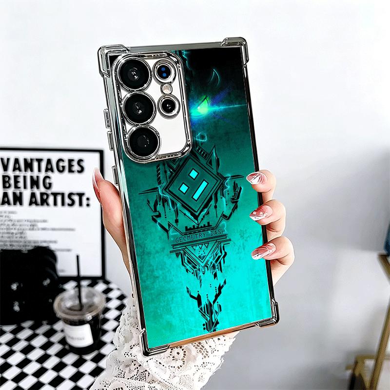 

Geometry Dash Game Plating Phone Case For Samsung Galaxy S24 S25 FE S26 Edge S23 Ultra S22 S21 Plus S20 Anti-Fall Airabag Cover Samsung S26