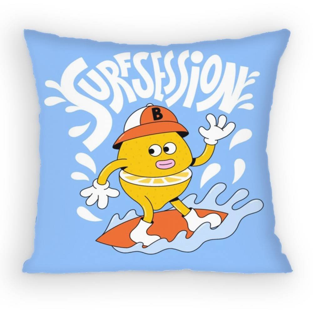 Summer Holiday Cartoon Fruit Beach Surfing Swimming Pillow Case Sofa Living Room for Bedroom Cushion Square Cushion Nap Time