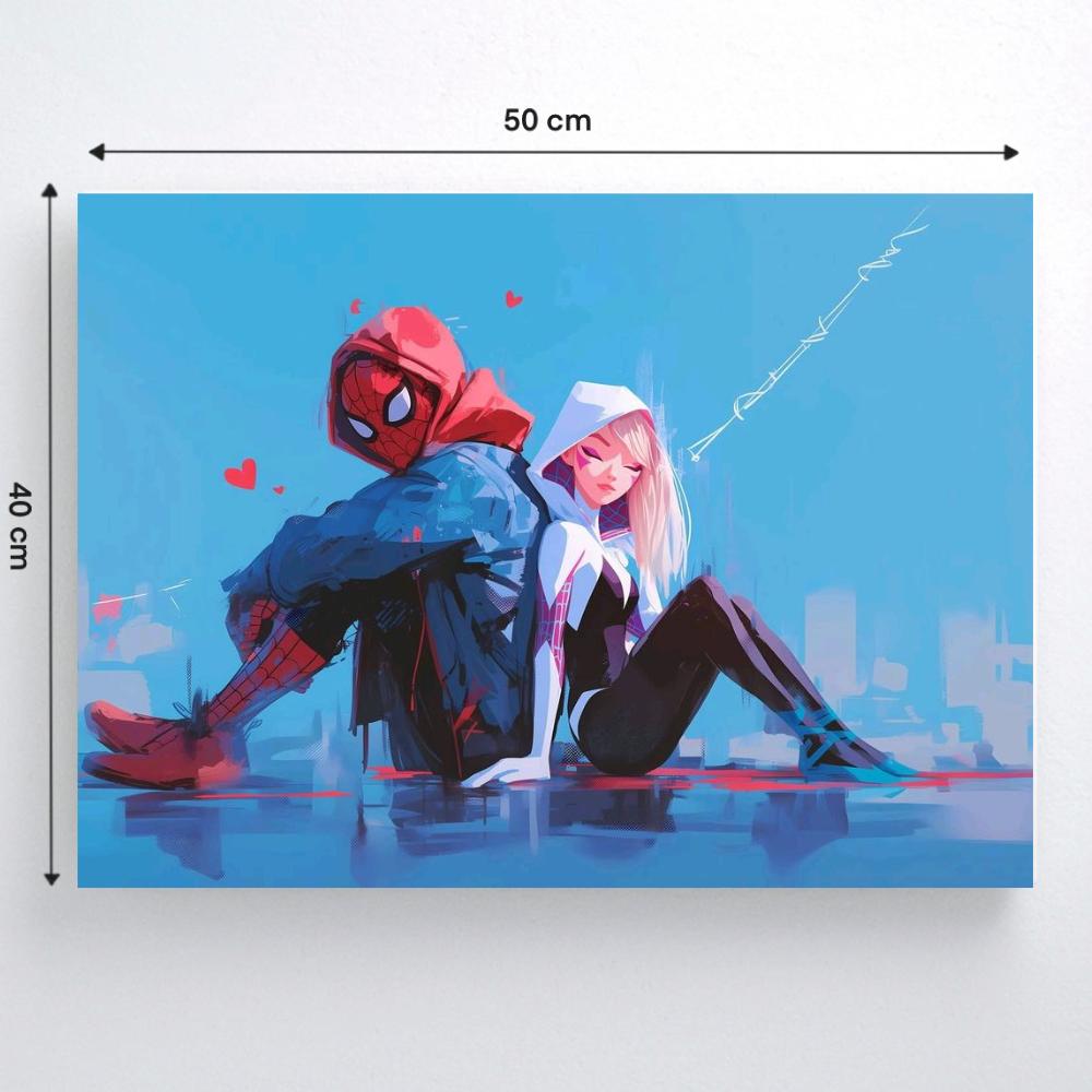 Malowanie Po Numerach Z Ramą Marvel Miles Morales I Spider-Woman 50X40 Cm
