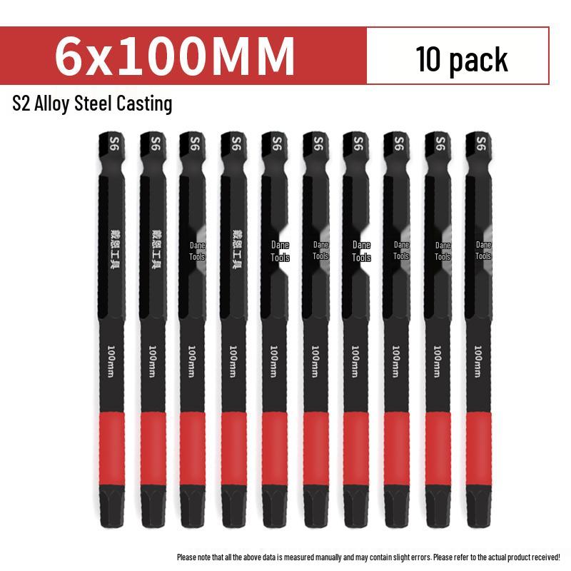 Hexagonal Anti-Slip S2 Alloy Steel Magnetic Screwdriver Bits for Electric Drills
