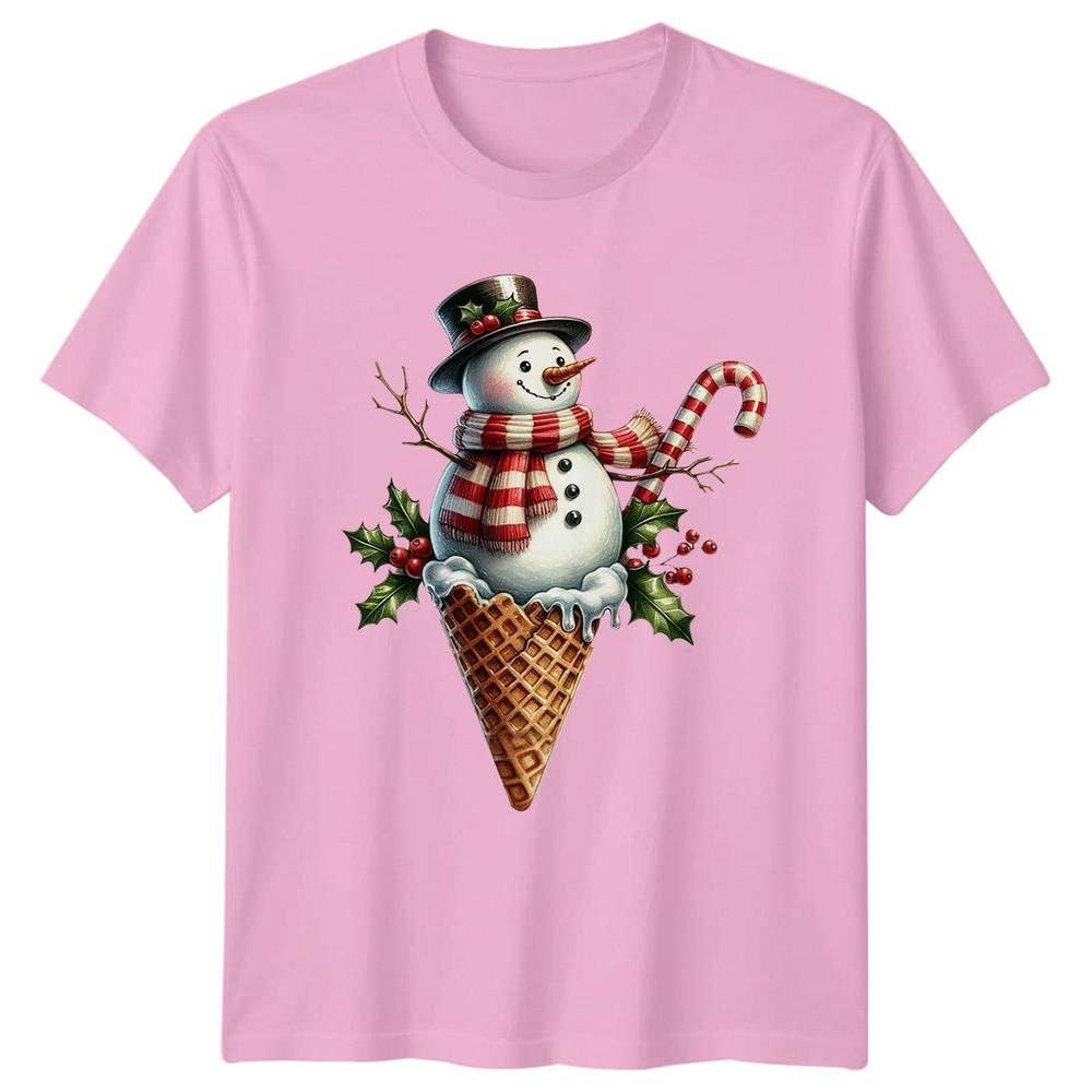 SnowUnisex Christmas Holiday Unisexs Unisexs Graphic Tee Candy Cane Holly Winter