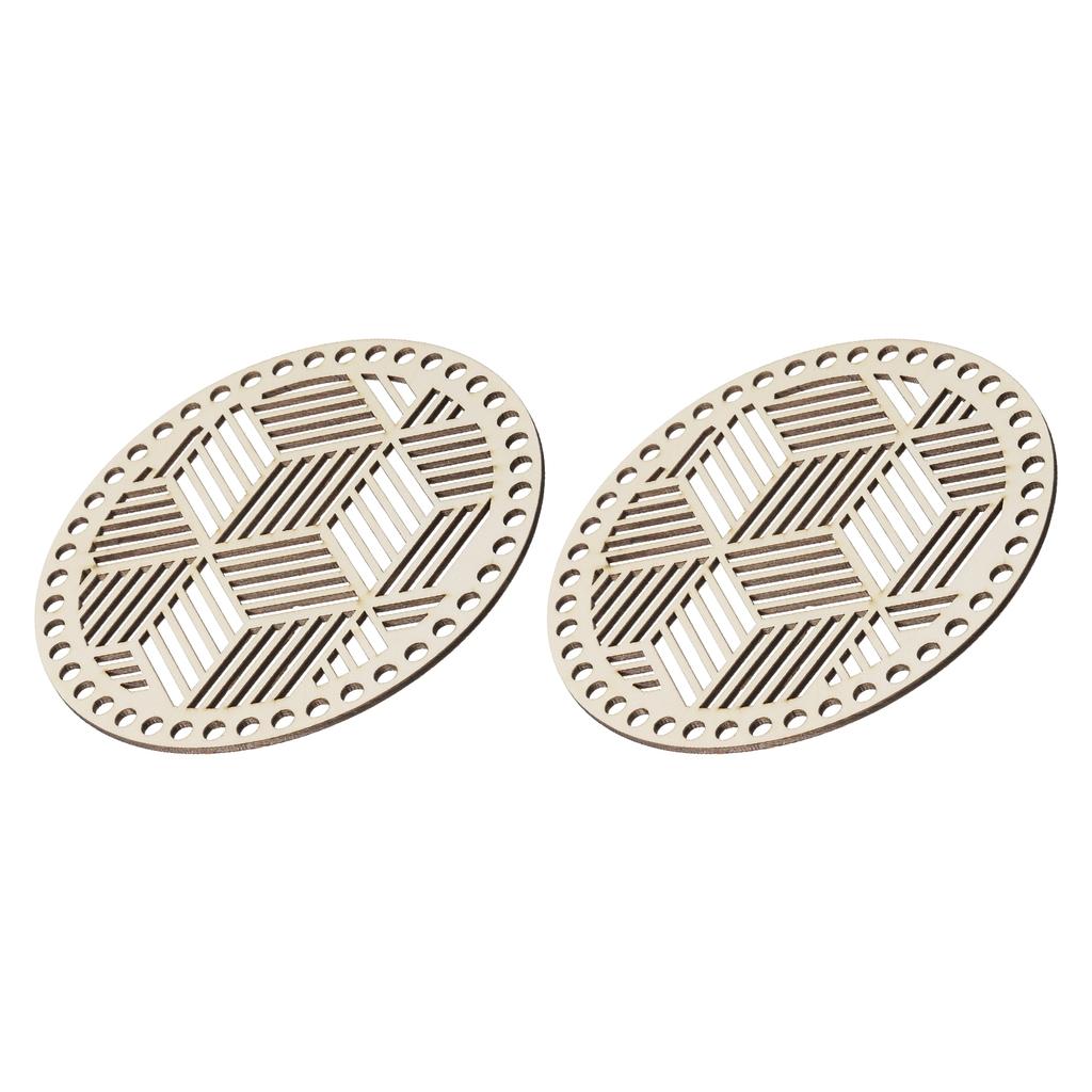 2 Stück Holzboden für Körbe Kreisbasis Holzfarbe Unterlage für DIY Stricken Häkeln Boden Zubehör DIY Weben Korbboden