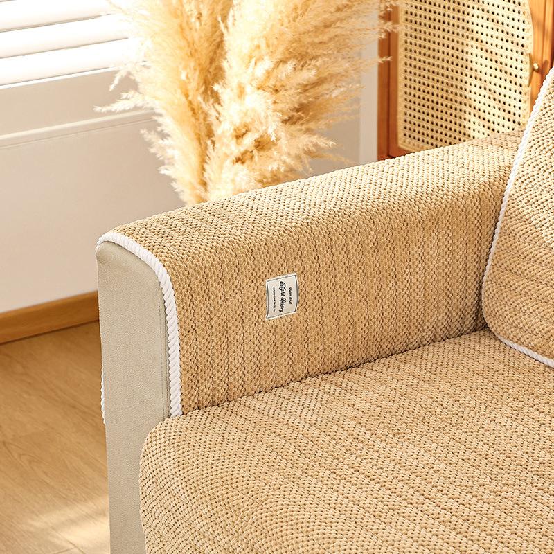 Plaid-Sofakissen aus Cord, verdicktes, rutschfestes Kissen, schlichtes, modernes Wohnzimmer-Sofabezug, Plüsch, warm, universeller Sitzbezug