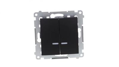 Simon 54 Candle Switch With Led Illuminator And For Ip44 Version (Module) 10Ax 250V Quick Connectors, Matte Black With Du1W Insert Dw5Bl.01/49