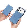 For iPhone 17 Pro Magnetic Case Detachable Card Bag Leather Back Cover with Kickstand
