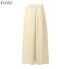 ZANZEA Women Elastic Waist Loose Casual Wide Leg Culottes Pants