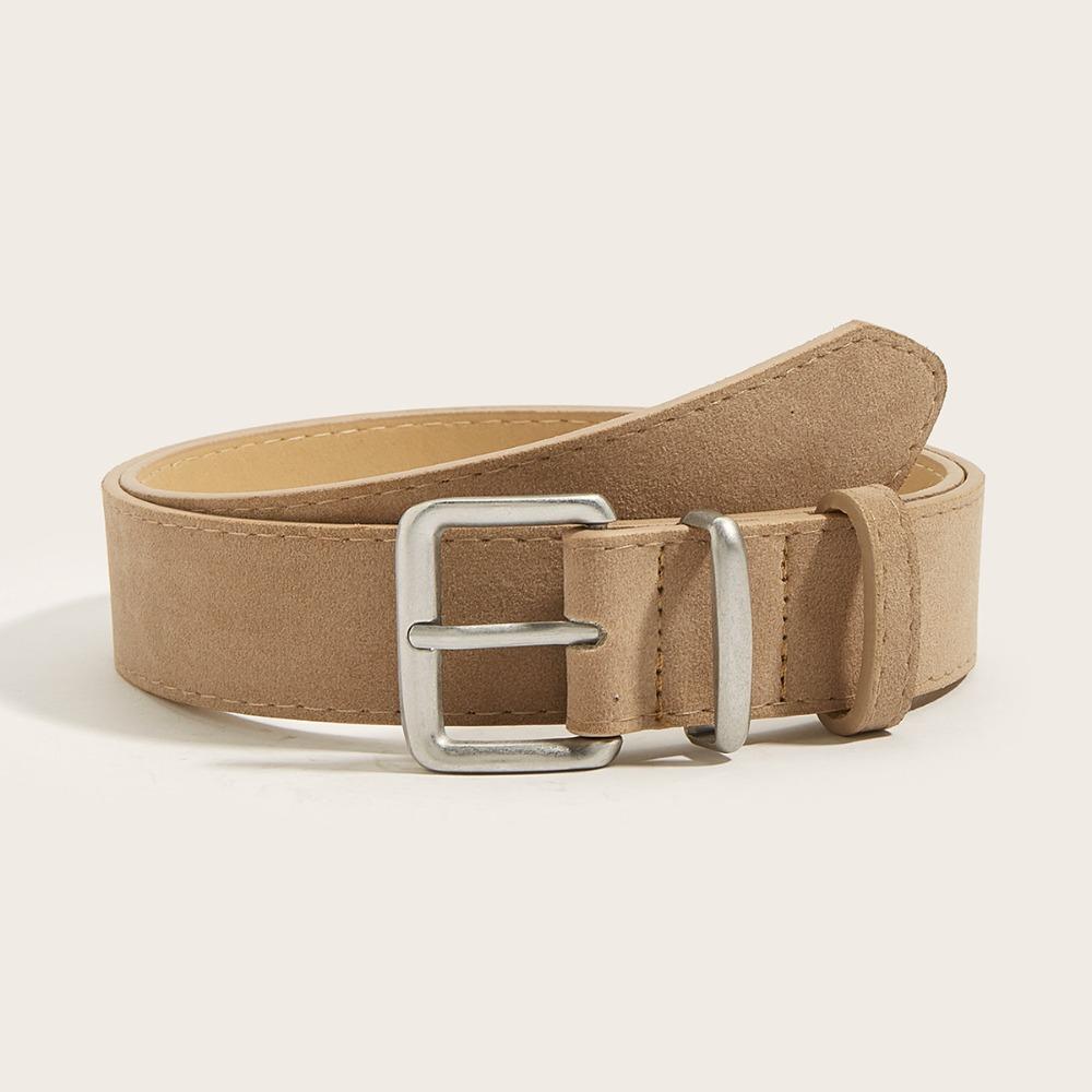 Trendy Pin Buckle Waistband Maillard Style Business Waist Strap Suede Leather Wide Belt Gifts