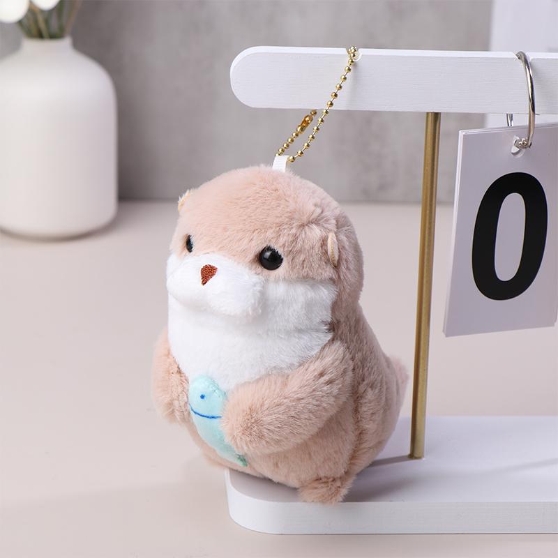 Cute Otters Plush Pendant Keychain Backpack Keyrings Pendant For Kid Boy Girl Women Men Hanging Doll Pendant Pp Cotton