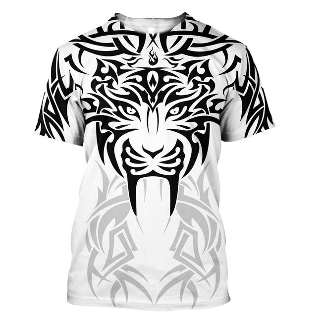 Tiger Grafik T Shirt Für Männer 3D Print Kurzarm Schwarz Tops Mode Herren Kleidung Männlich Atmungsaktive Sweatshirt Sommer Streetwear