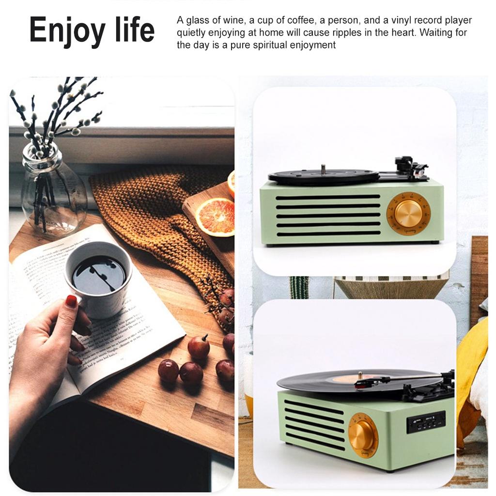 6-IN-1 33/45/78RPM Vinyl Record Player/bluetooth/USB/SD/Headphone Record Player with Built-in Speakers