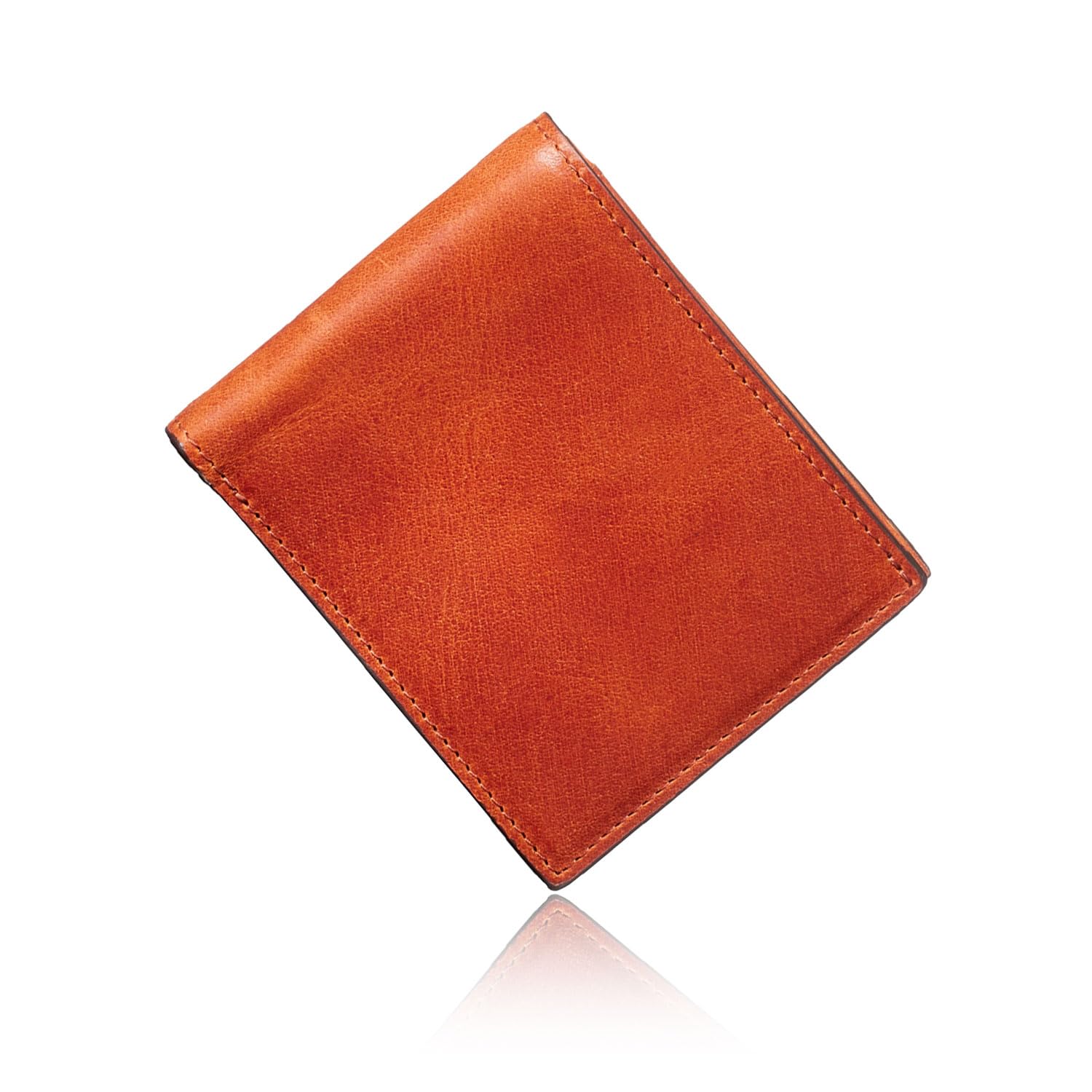 

Made in Italy by TEMPESTI Cowhide OSAKA Bifold Wallet with Cell No Coin All Gift Boxed [VOICE LUX] Men s Window, Purse, Leather, Present, (Orange)