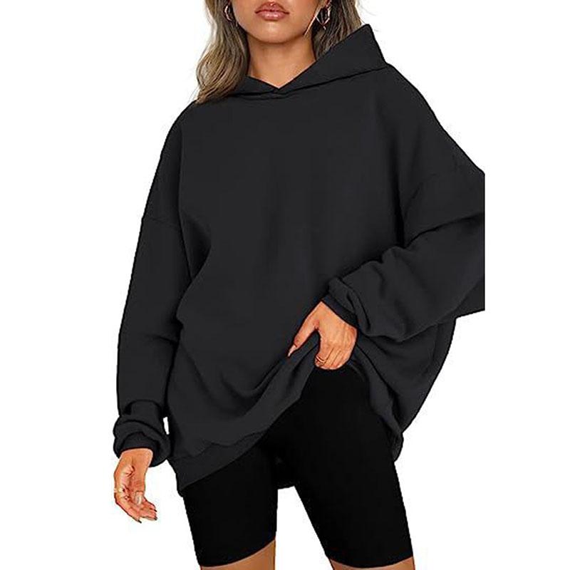 2026 Fall Winter New Loose Hoodies Pullovers Women Oversized Casual Solid Plus Velvet Sweatshirts Female Hoody Clothes