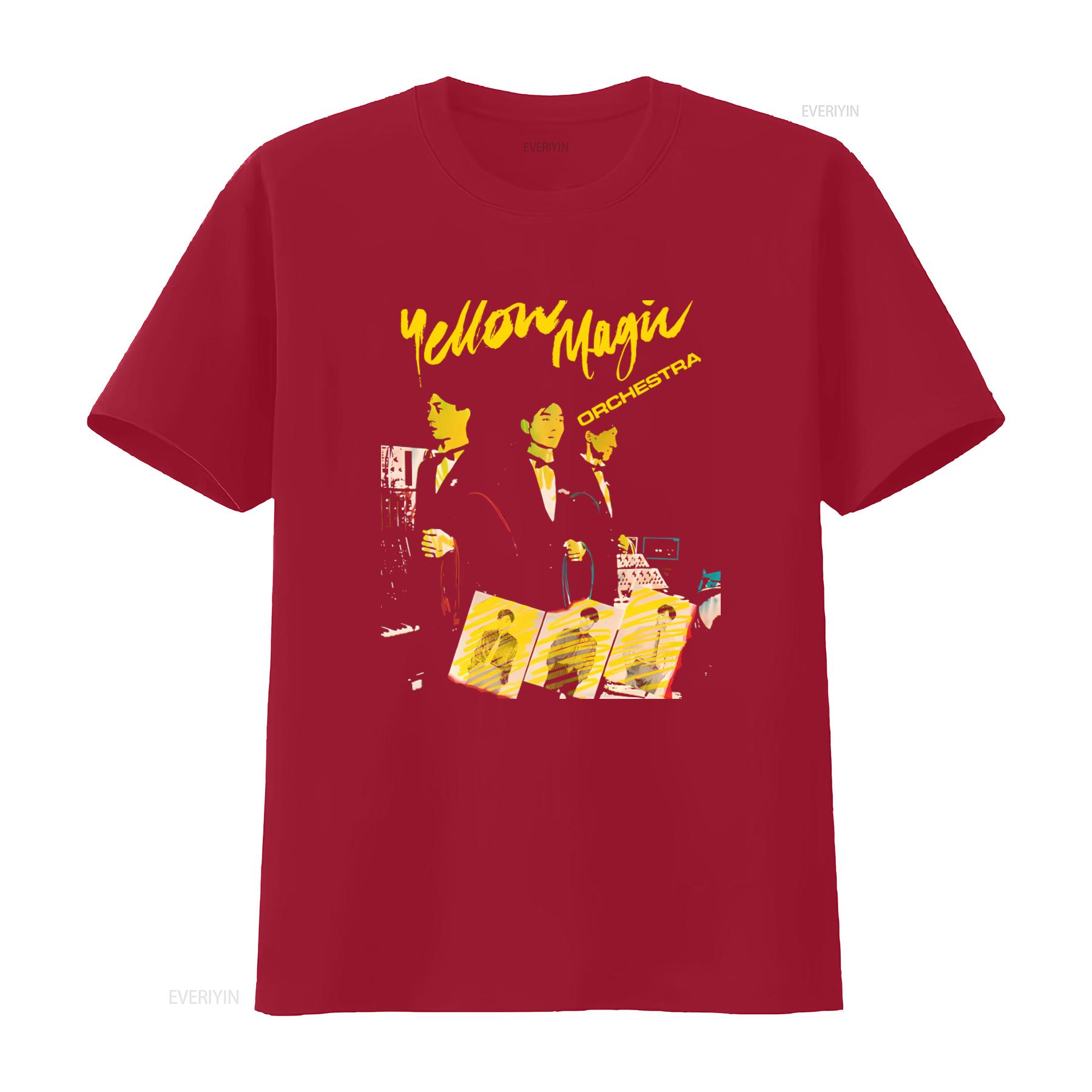 Yellow Magic Orchestra T Shirt Syntpop New Wave Retro Music Band Design Cool vintage Washed Stretched homme Breathable S