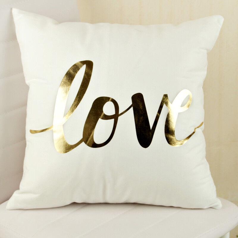 Luxurious Gold Shining Printed Cotton Throw Pillow Case For Elegant Home Decor