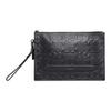 Pouch 30 Embossed Logo Zipper Closure Leather Document Bag Wristlet Clutch Tote Large Men Bags Black 75914-QBBK