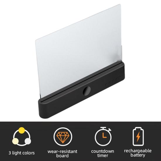 Průhledná lampička na čtení Stmívatelná 3 barvy Časovač Klipová lampička na knihu k posteli Dobíjecí Péče o oči Lampička na knihu Dárek pro čtenáře Děti Ženy Muži