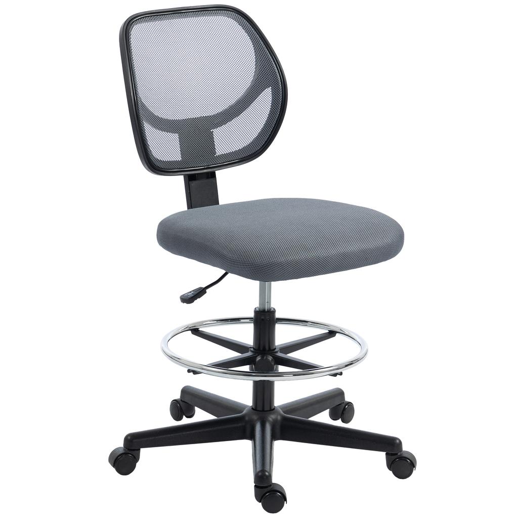 Ergonomic Office Chair, Footrest, Mesh Drafting, Adjustable Height, Dark Grey