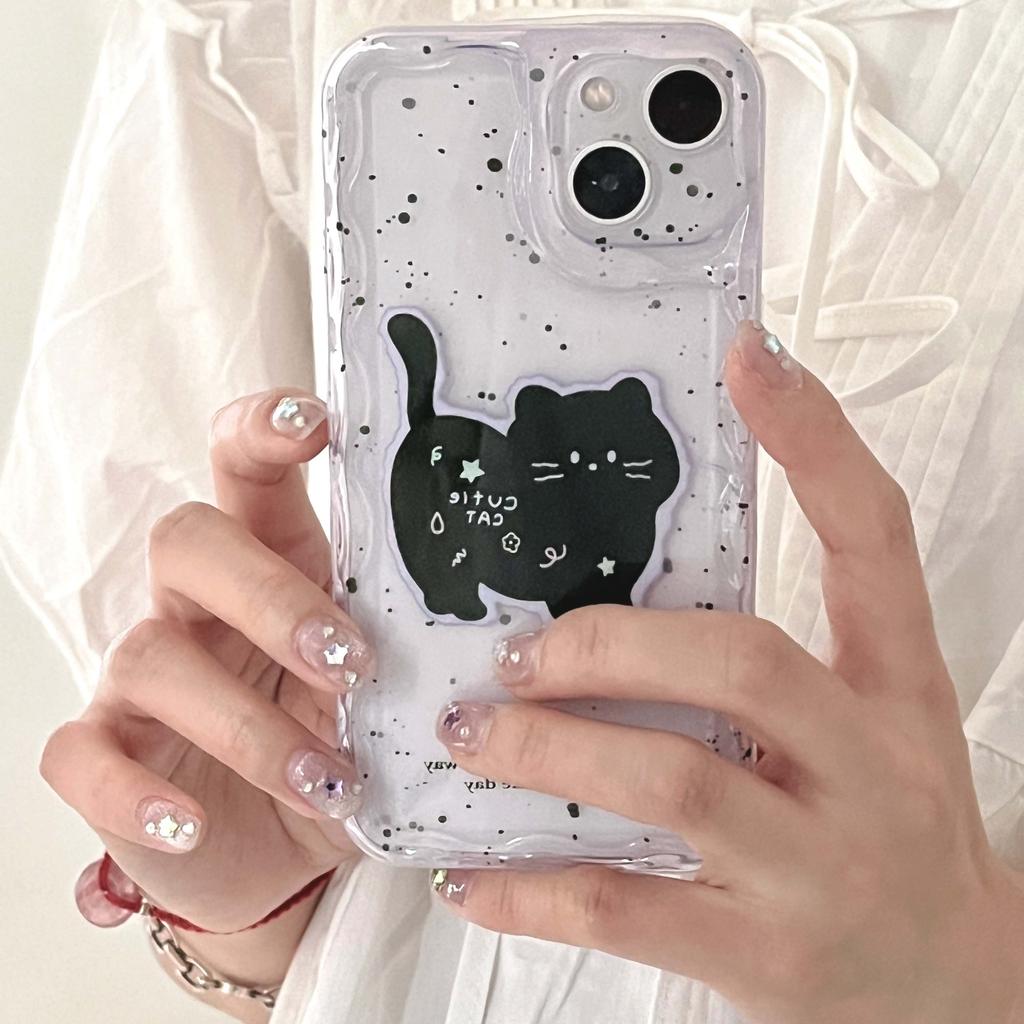 Custodia Nera Gatto Ins Imd Antiurto Per Iphone 13 12 Pro Max 14 Promax 11 Carina Cartone Animato Adorabile Antiscivolo Cover Posteriore Fundas